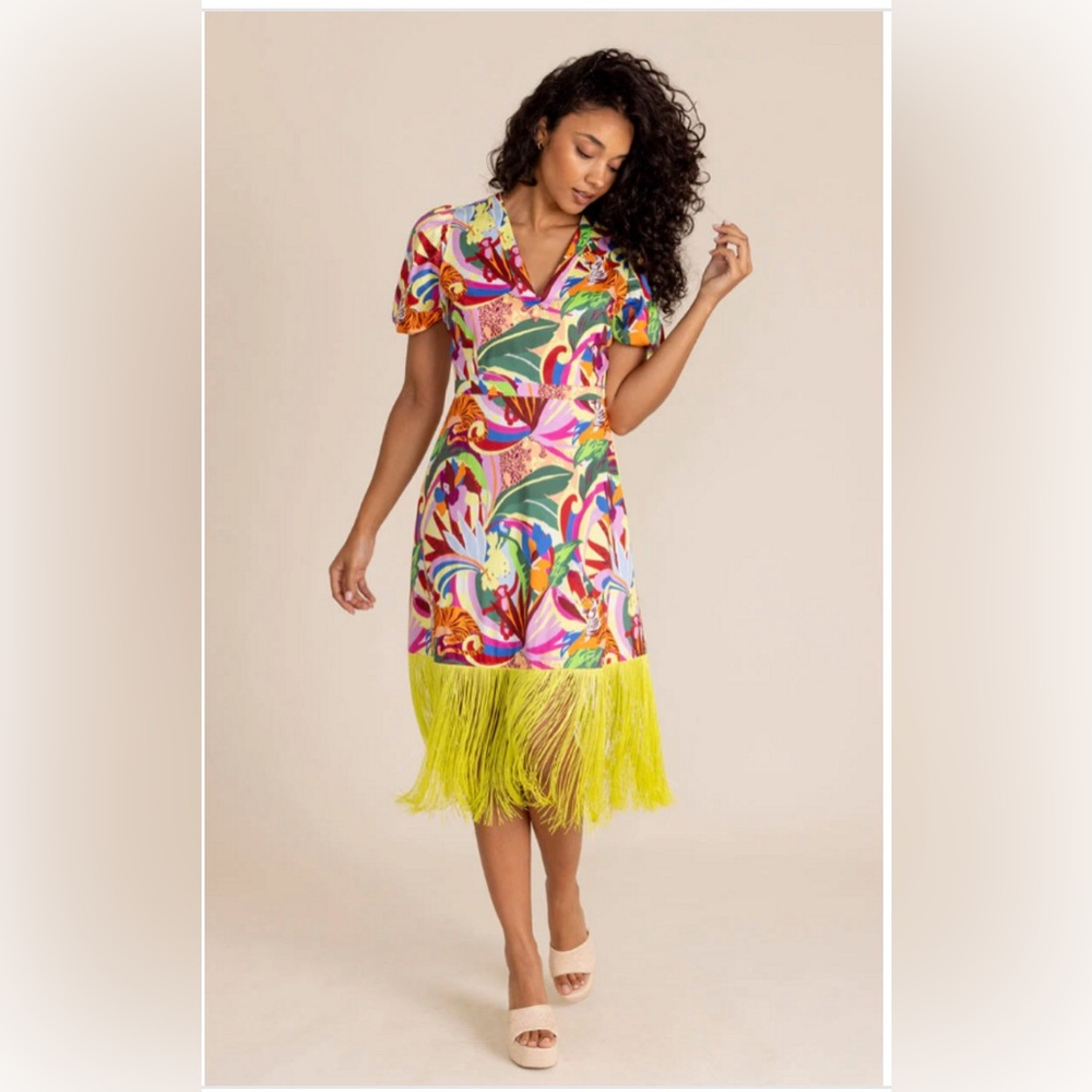 ALDEN ADAIR Louisa Dress In Rainforest.  MSRP $328 NWT